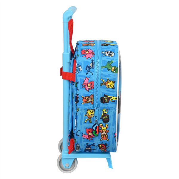 School Rucksack with Wheels PJ Masks Blue 22 x 27 x 10 cm