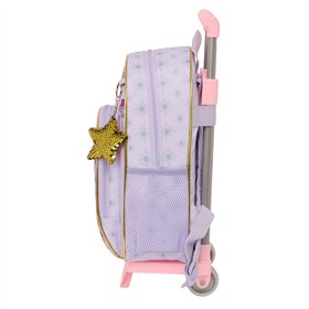 School Rucksack with Wheels Wish Lilac 28 x 34 x 10 cm