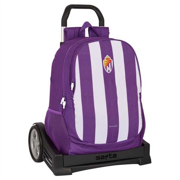 School Rucksack with Wheels Real Valladolid C.F. Purple 32 x 44 x 16 cm