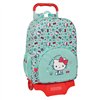 School Rucksack with Wheels Hello Kitty Sea lovers Turquoise 33 x 42 x 14 cm