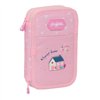 Double Pencil Case Glow Lab Sweet home Pink 12.5 x 19.5 x 4 cm (28 Pieces)