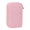 Double Pencil Case Glow Lab Sweet home Pink 12.5 x 19.5 x 4 cm (28 Pieces)