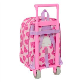 School Rucksack with Wheels Barbie Love Pink 22 x 27 x 10 cm