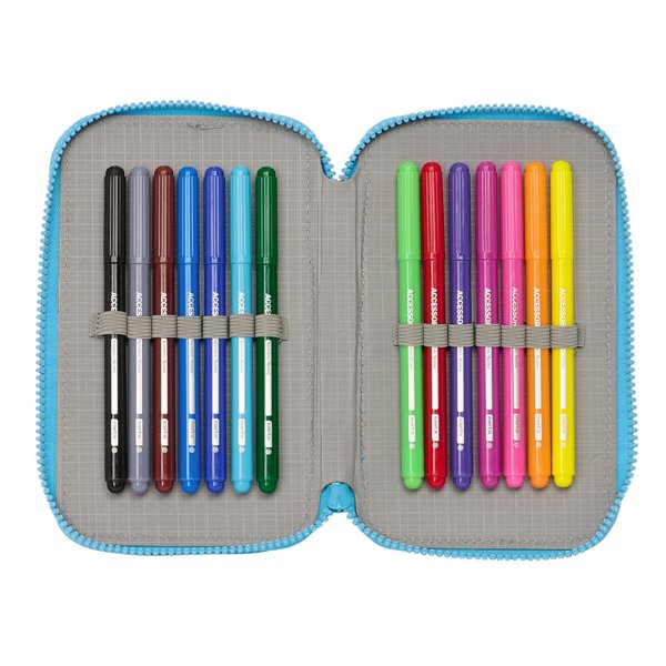 Double Pencil Case Algo de Jaime White 12.5 x 19.5 x 4 cm (28 Pieces)