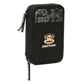 Double Pencil Case Paul Frank Join the fun Black 12.5 x 19.5 x 4 cm (28 Pieces)