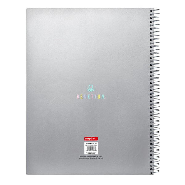 Notebook Benetton Silver Silver A4 120 Sheets