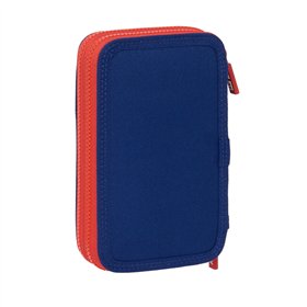 Double Pencil Case Atlético Madrid Blue Red 12.5 x 19.5 x 4 cm (28 Pieces)