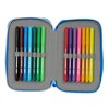 Double Pencil Case R. C. Deportivo de La Coruña Blue 12.5 x 19.5 x 4 cm (28 Pieces)