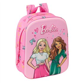 School Bag Barbie Pink Fuchsia 22 x 27 x 10 cm 3D