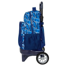 School Rucksack with Wheels Hot Wheels Sonny Navy Blue 33 x 45 x 22 cm