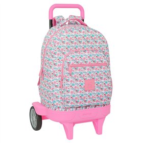 School Rucksack with Wheels Moos Flores Multicolour 33 x 45 x 22 cm