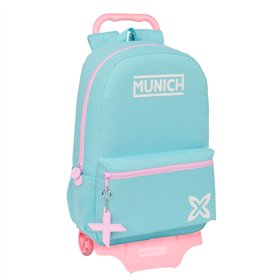 School Rucksack with Wheels Munich Heaven Celeste 30 x 46 x 14 cm