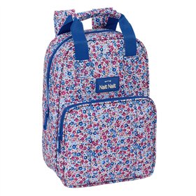 School Bag Nait Nait Flores coimbra azul Blue 20 x 28 x 8 cm