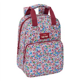 School Bag Nait Nait Flores coimbra burdeos Burgundy 20 x 28 x 8 cm