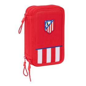 Triple Pencil Case Atlético Madrid Red 12,5 x 19,5 x 5,5 cm 36 Pieces