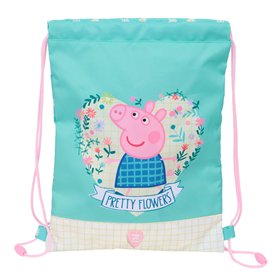 Backpack with Strings Peppa Pig Pretty flowers Yellow Mint 26 x 34 x 1 cm