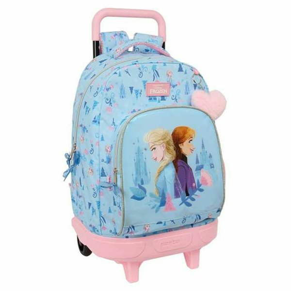 School Rucksack with Wheels Frozen Ice magic Blue 33 x 45 x 22 cm