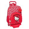 School Rucksack with Wheels Hello Kitty Iconic White Red 33 x 42 x 14 cm