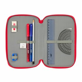 Triple Pencil Case Hello Kitty Iconic White Red 12,5 x 19,5 x 5,5 cm 37 Pieces