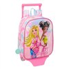 School Rucksack with Wheels Barbie Painterly Pink Sky blue 22 x 27 x 10 cm