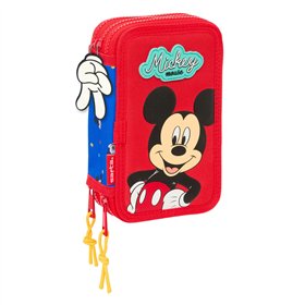 Triple Pencil Case Mickey Mouse Clubhouse Good day Blue 12,5 x 19,5 x 5,5 cm 37 Pieces