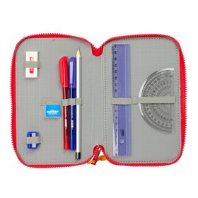 Triple Pencil Case Mickey Mouse Clubhouse Good day Blue 12,5 x 19,5 x 5,5 cm 37 Pieces