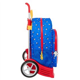 School Rucksack with Wheels Mickey Mouse Clubhouse Good day Blue 33 x 42 x 14 cm
