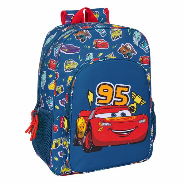 School Bag Cars Racing Navy Blue 33 x 42 x 14 cm
