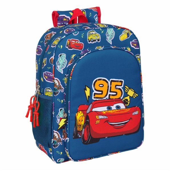 School Bag Cars Racing Navy Blue 32 x 38 x 12 cm
