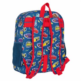 School Bag Cars Racing Navy Blue 32 x 38 x 12 cm