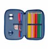 Double Pencil Case Cars Racing Navy Blue 12.5 x 19.5 x 4 cm Double Pencil Case 29 Pieces