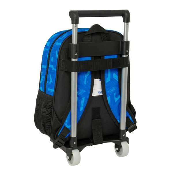 School Rucksack with Wheels Hot Wheels Let's race Blue Black 27 x 10 x 67 cm