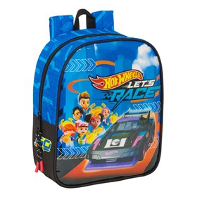 School Bag Hot Wheels Let's race Blue Black 22 x 27 x 10 cm
