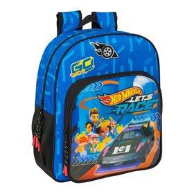 School Bag Hot Wheels Let's race Blue Black 32 x 38 x 12 cm