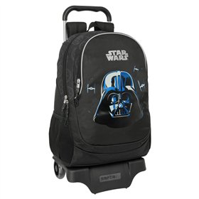 School Rucksack with Wheels Star Wars Rebellion Black 32 x 44 x 16 cm