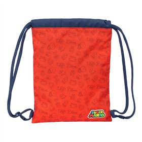Backpack with Strings Super Mario Trick Red Dark blue 26 x 34 x 1 cm
