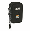 Triple Pencil Case One Piece Pirates Black 12,5 x 19,5 x 5,5 cm 37 Pieces