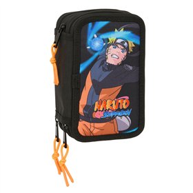 Triple Pencil Case Naruto Black 12,5 x 19,5 x 5,5 cm 37 Pieces