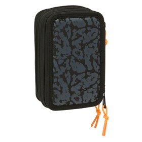 Triple Pencil Case Naruto Black 12,5 x 19,5 x 5,5 cm 37 Pieces