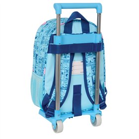 School Rucksack with Wheels Snoopy Love Blue 26 x 11 x 67 cm 26 x 34 x 11 cm