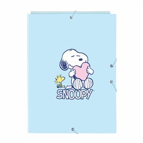 Ring binder Snoopy Love Blue A4 26 x 33.5 x 2.5 cm