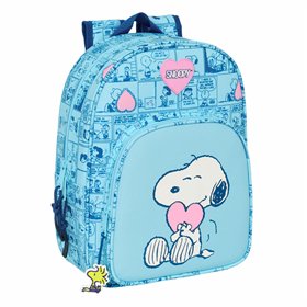 School Bag Snoopy Love Light Blue 26 x 34 x 11 cm