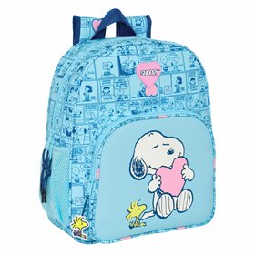 School Bag Snoopy Love Blue 32 x 38 x 12 cm