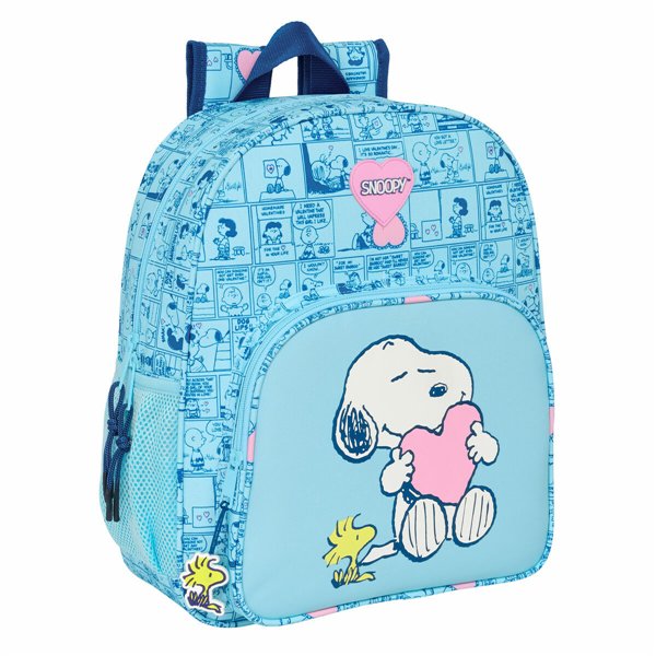 School Bag Snoopy Love Blue 32 x 38 x 12 cm