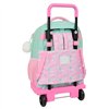 School Rucksack with Wheels Glow Lab Amazing Green Pink 33 x 45 x 22 cm