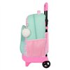 School Rucksack with Wheels Glow Lab Amazing Green Pink 33 x 45 x 22 cm