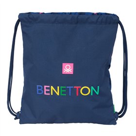 Backpack with Strings Benetton Damero Navy Blue 35 x 40 x 1 cm