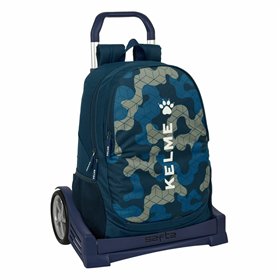 School Rucksack with Wheels Kelme Epic Navy Blue 32 x 44 x 16 cm