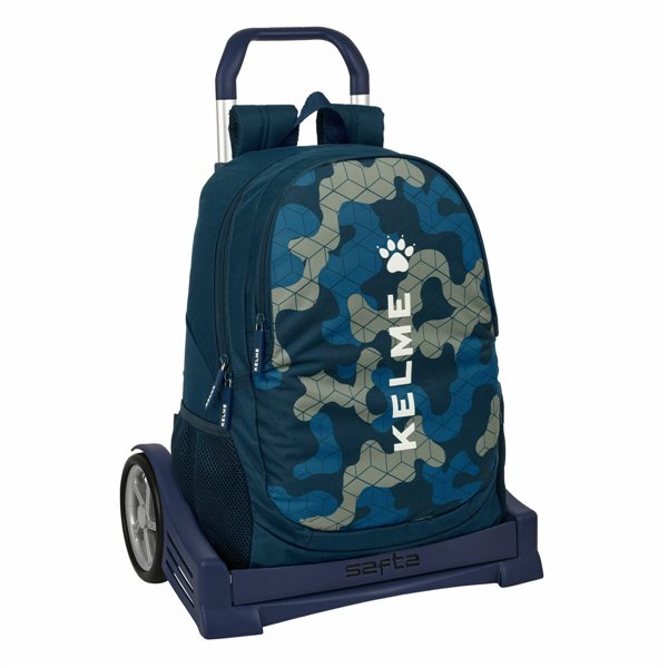 School Rucksack with Wheels Kelme Epic Navy Blue 32 x 44 x 16 cm