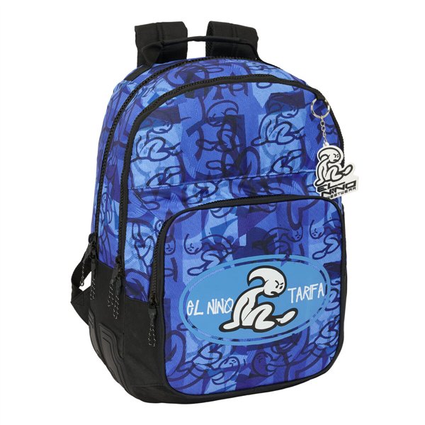 School Bag El Niño Roller Blue Black 32 x 42 x 15 cm